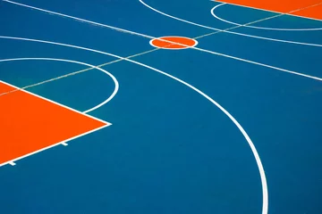 Foto op Canvas basketball court closeup, outdoor basketball field  - © hanohiki