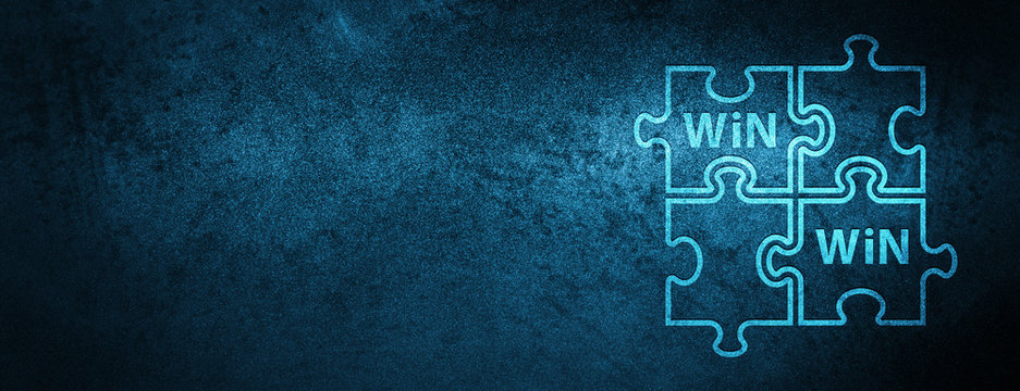 Win Win Puzzle icon Special Blue Banner Background