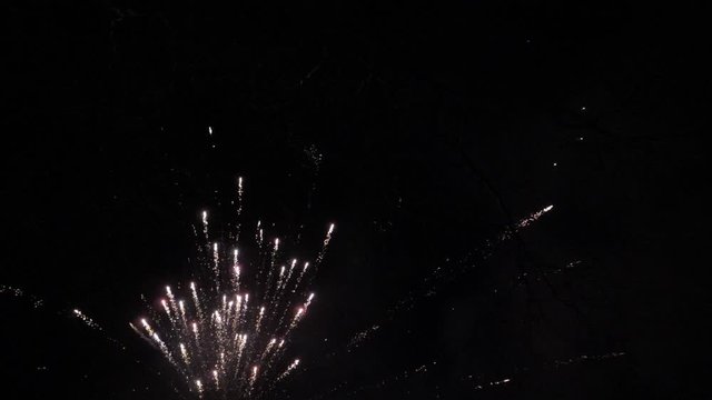 Slow motion shot of firework display during New Year's Eve