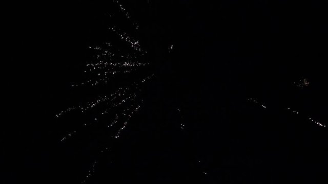 Slow motion shot of firework display during New Year's Eve