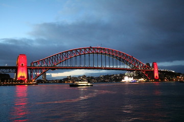 Naklejka premium Sydney Harbor Bridge nearby Circular Quay in Sydney, Australia