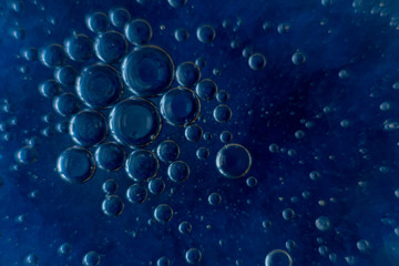 water drops on blue surface