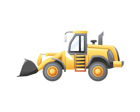 Vector illustration Bulldozer construction vehicle
