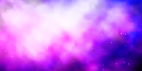 Light Purple vector background with colorful stars. Decorative illustration with stars on abstract template. Theme for cell phones.
