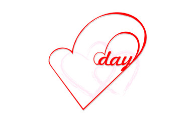 Happy Valentines Day typography poster with handwritten calligraphy text, isolated on white background.  Illustration