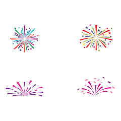 Set Fireworks Logo Template vector symbol