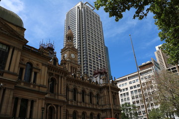 Fototapeta na wymiar The Sydney Town Hall in Sydney, Australia