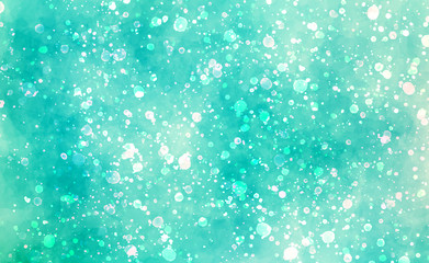 Multicolored textured background  in cyan and white colors. Random paint drops on wall. Creative backdrop