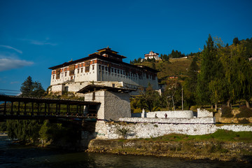 The Dzong Monastery in Bhutan Himalayas mountain