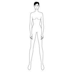 Fashion template of standing women. 