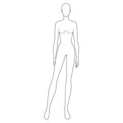 Fashion template of standing women. 