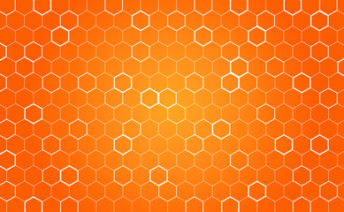 Honeycomb wallpaper. Orange background and white honeycomb shapes