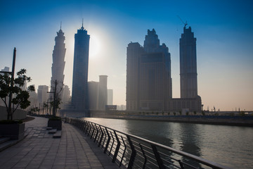Fototapeta na wymiar Dubai cityscape from bridge. UAE
