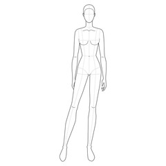 Fashion template of standing women. 