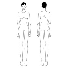 Fashion template of standing women. 