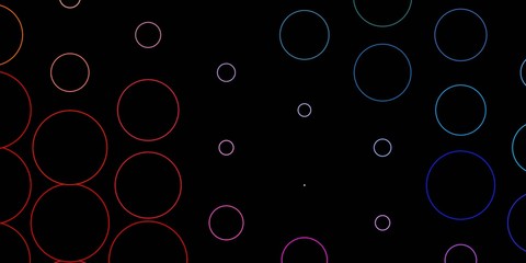 Dark Multicolor vector layout with circle shapes. Modern abstract illustration with colorful circle shapes. Design for posters, banners.