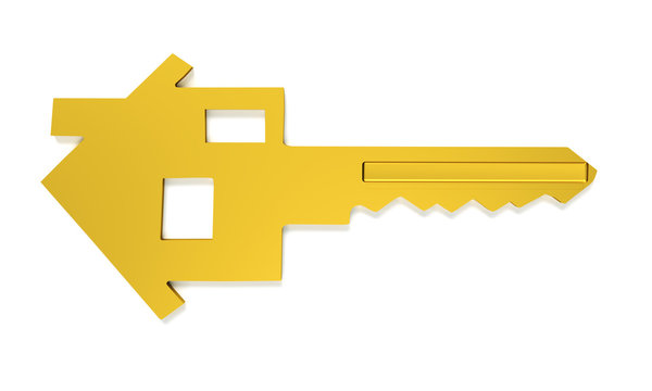 3d rendering of a house key