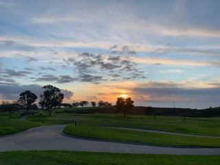 landscape with road and blue sky