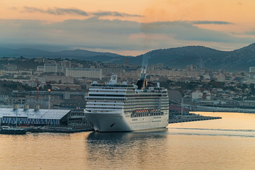 Cruise ship in Marseille port