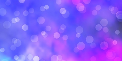 Light Pink, Blue vector template with circles. Abstract decorative design in gradient style with bubbles. Pattern for booklets, leaflets.