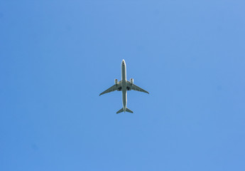 airplane in the blue sky