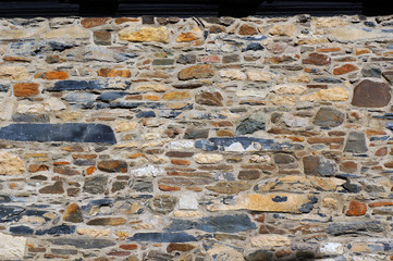 Stone masonry. Basement of old building.