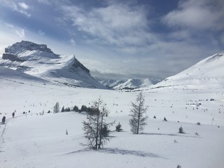Fototapeta premium winter landscape with mountains and snow