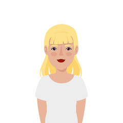 beautiful woman blonde hair avatar character icon