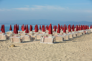 sun beds place  is reserved for a hotel guests