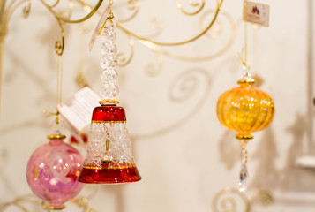 Beautiful Christmas glass bell ornament