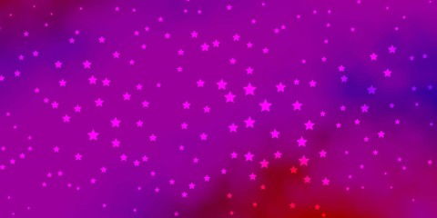 Dark Pink, Red vector template with neon stars. Blur decorative design in simple style with stars. Theme for cell phones.