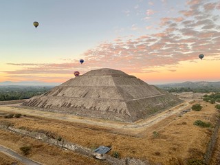 Mountain Temple Landscape Sunrise Sky Mexico Latin America Teotihuacán Piramides Pyramids Mexico City