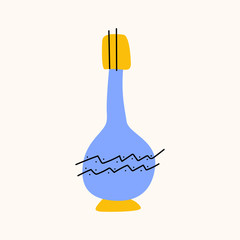 Oil bottle cartoon doodle vector stock icon in flat style. Decoration kitchenware element Isolated on white background. Flat design. Vector illustration.