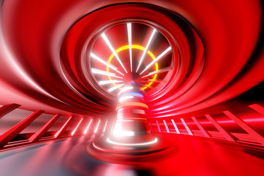 3D rendered illustration of bright glowing sci-fi reactor