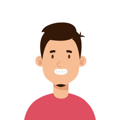 young man avatar character icon vector illustration design