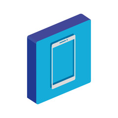 button with smartphone device isolated icon vector illustration design