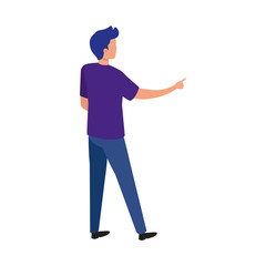 young man avatar character icon vector illustration design