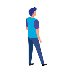 back young man avatar character icon vector illustration design