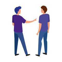 back young men avatar character icon vector illustration design