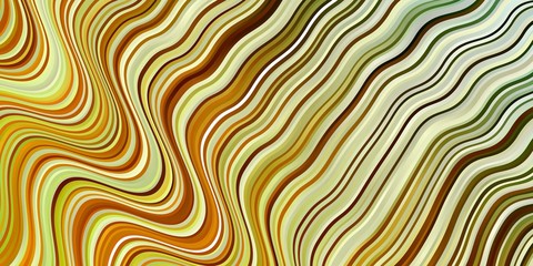 Light Green, Yellow vector pattern with wry lines. Abstract illustration with gradient bows. Smart design for your promotions.