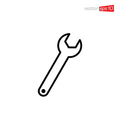 Tool Wrench Icon Design Illustration