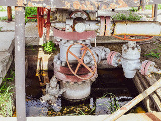 Well for oil and gas production. Oil well wellhead equipment. Oil production. Wells in the Kuban....