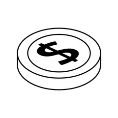 coin money cash line style icon vector illustration design