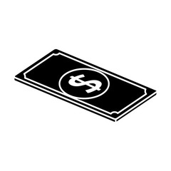 silhouette of bill money cash isolated icon vector illustration design