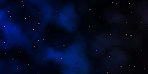 Dark BLUE vector background with colorful stars. Modern geometric abstract illustration with stars. Pattern for new year ad, booklets.