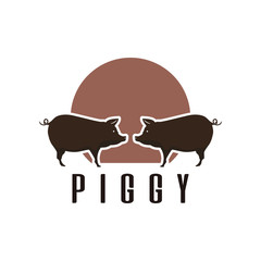 Pig logo design template stock vector