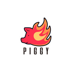 Pig logo design template stock vector