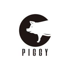 Pig logo design template stock vector