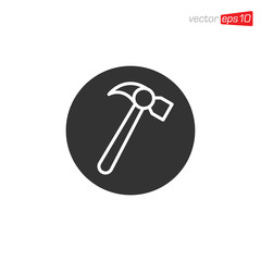 Hammer Icon Design Illustration Vector