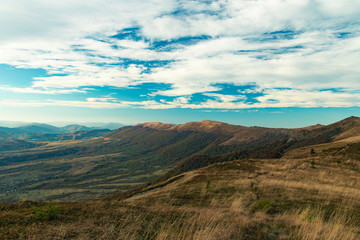 Fototapeta na wymiar Carpathian Mountains range highland landscape picturesque nature view far from civilization, copy space